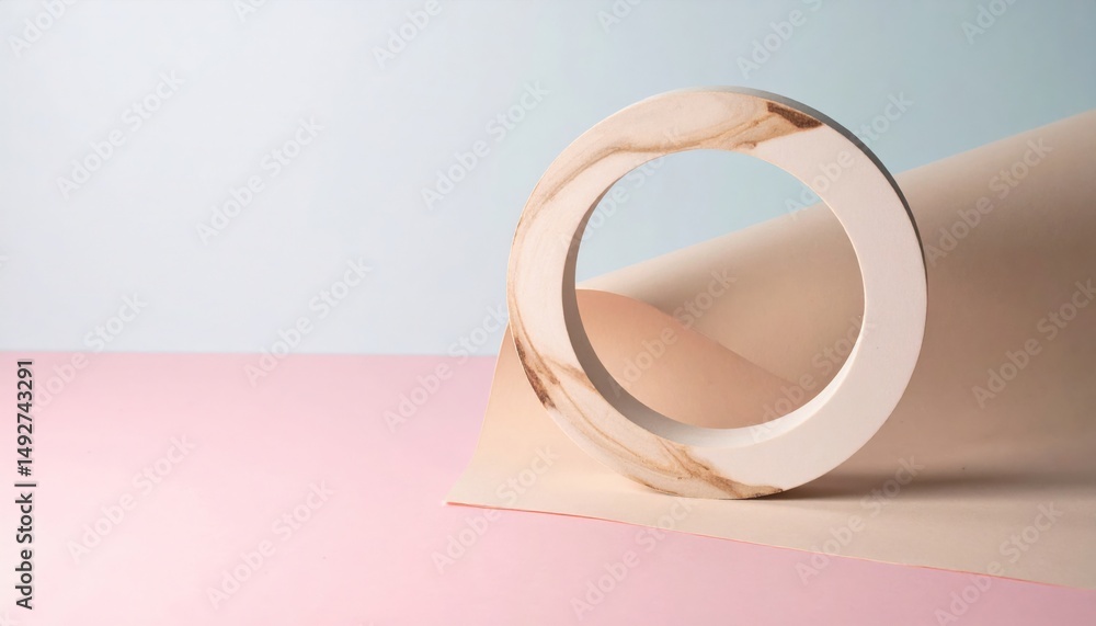 Poster creative abstract design of circular shape studio setting photography minimalist environment side vi