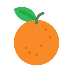 Flat style orange fruit graphic on solid black background