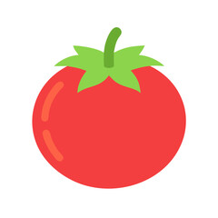 Simple tomato illustration on black background in flat style