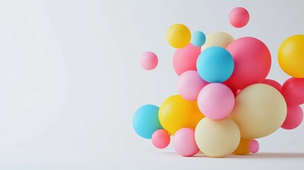 Colorful spherical cluster on white background