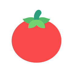 Simple flat vector illustration of a ripe red tomato