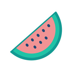 Watermelon slice illustration in flat vector design style