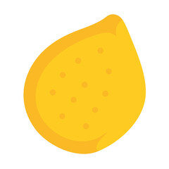Yellow cartoon lemon with subtle spots on black background