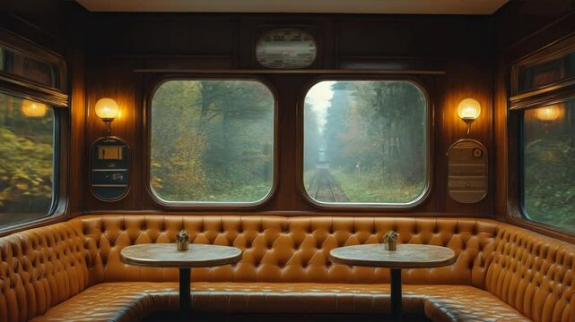 interior of an old train