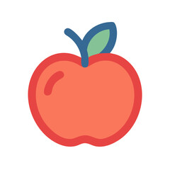 Stylized red apple illustration on black background for various projects