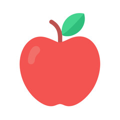 A single red apple with leaf against black background