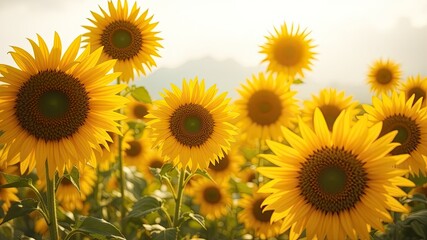 Obraz premium Morning Glory of Yellow Sunflowers