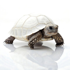 Obraz premium Albino Tortoise A Rare and Captivating Reptile