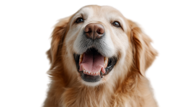 A dog with a big smile on its face