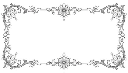 Naklejka premium Ornate black white frame high resolution picture