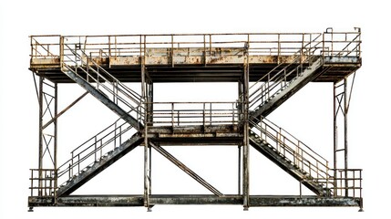 Industrial scaffolding factory isolated on white background