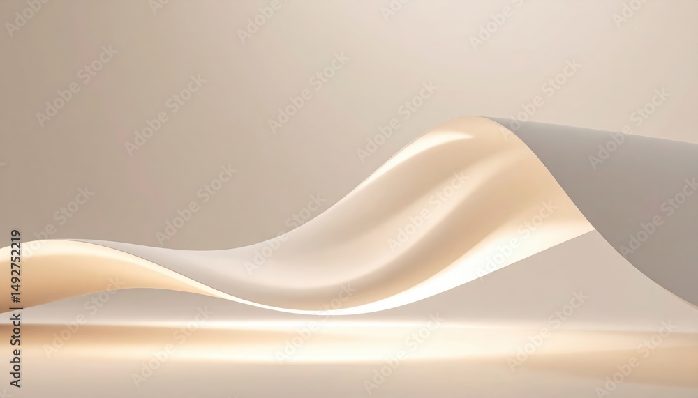 Poster fluid paper waves creating elegant abstract art studio setting digital image soft lighting minimalis