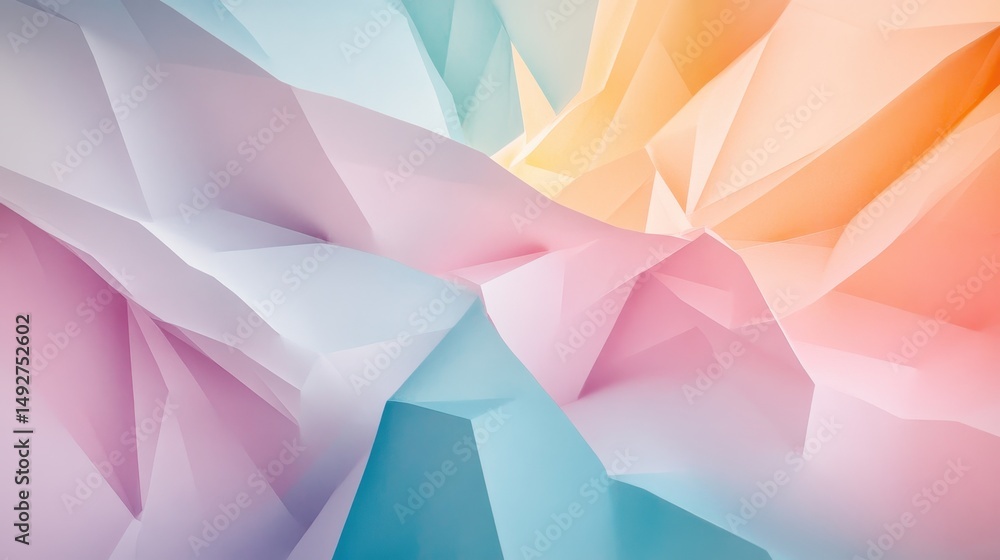 Aufkleber abstract polygon background features soft pastel colors and sharp edges. use as wallpaper, digital a