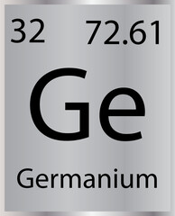 Germanium Silver & Black Contrast Periodic Table Tile Icon