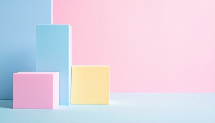 Obraz premium Creative minimalist composition of geometric shapes in pastel colors studio setting photography artistic perspective