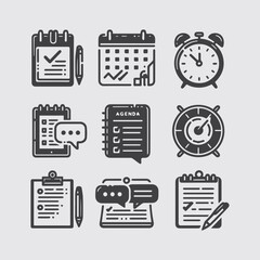 Business and Finance Icon Set &ndash; Growth, Analytics, Strategy, and Investment Symbols