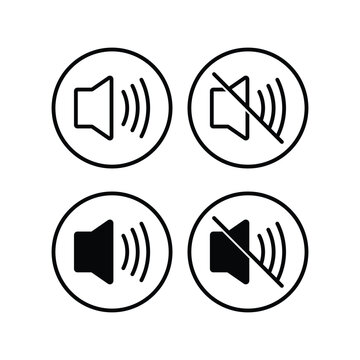 speaker sound icon vector design template set collection