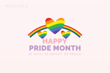 Pride Month Rainbow Hearts Variant Design