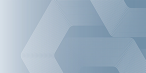 Abstract hexagon lines on gray background. Geometric stripe line art design for poster, brochure, cover, website, banner.