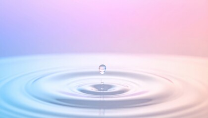 Rippling water droplet action in serene environment abstract digital art calm color palette close-up view