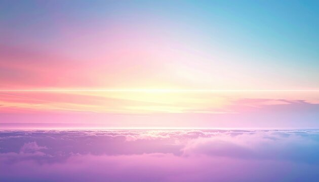 Sunrise over serene clouds nature landscape tranquil environment aerial view dreamy atmosphere