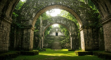 Obraz premium Ancient ruins, sunlit arches