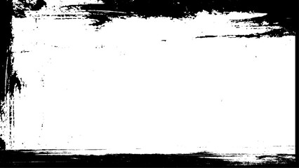 Grunge style frames are black on a white background. vector illustration