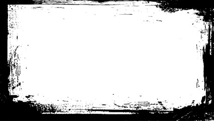 Grunge style frames are black on a white background. Grunge textured frame vector illustration