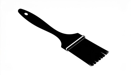 Painting action with a brush home diy project graphic illustration indoor environment close-up view creativity concept