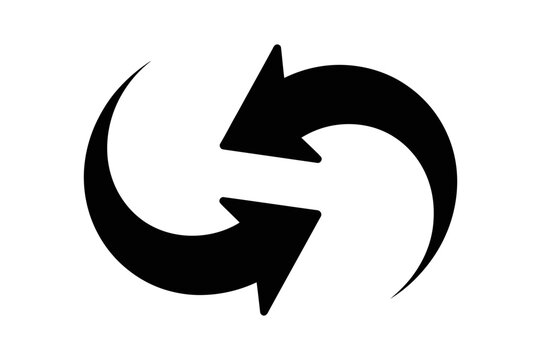 Two circular arrows pointing in opposite directions