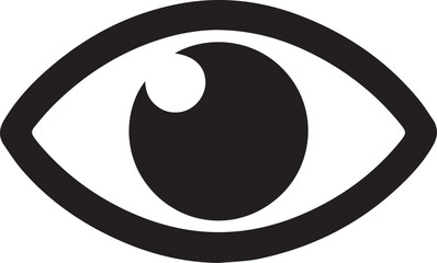 Eyeball Icon Silhouette Black Vector In Illustration