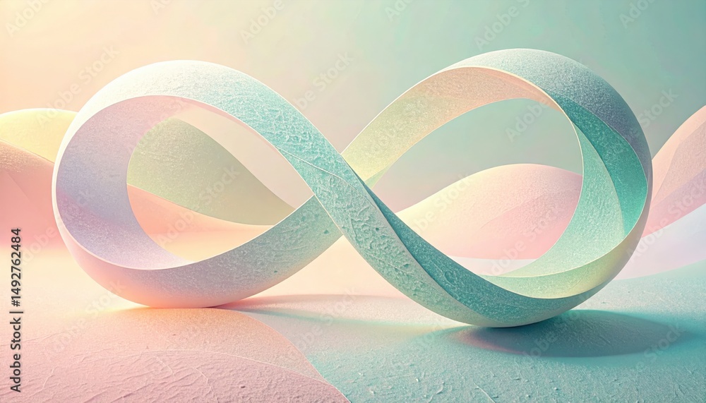 Poster dynamic infinity loop design modern studio abstract art minimalist environment close-up view concept