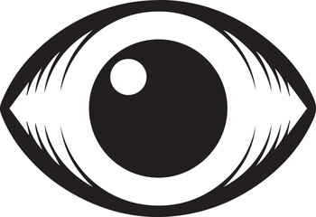 Eyeball Icon Silhouette Black Vector In Illustration
