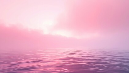 Obraz premium Serene sunset reflections tranquil ocean digital art dreamlike atmosphere aerial perspective nature's beauty