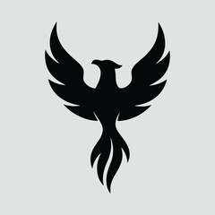 Obraz premium Phoenix Bird in Flight with Stylized Wings Vector Illustration
