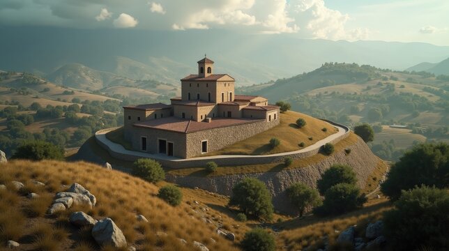 Calares del Mundo y de la Sima in Spain at midday with cloudy conditions, shot from above.