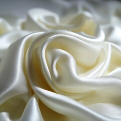 Obraz premium Close-up of Flowing White Silk Fabric with Soft Light and Shadows in Studio for Fashion Design and Textile Art