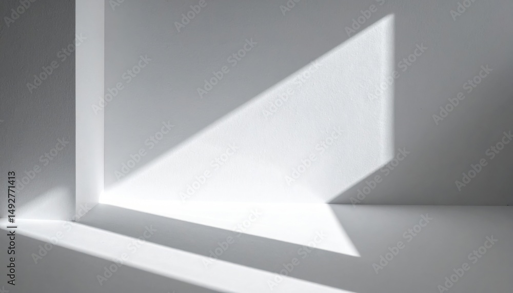 Poster captivating light patterns create dynamic shadows in minimalist interior space