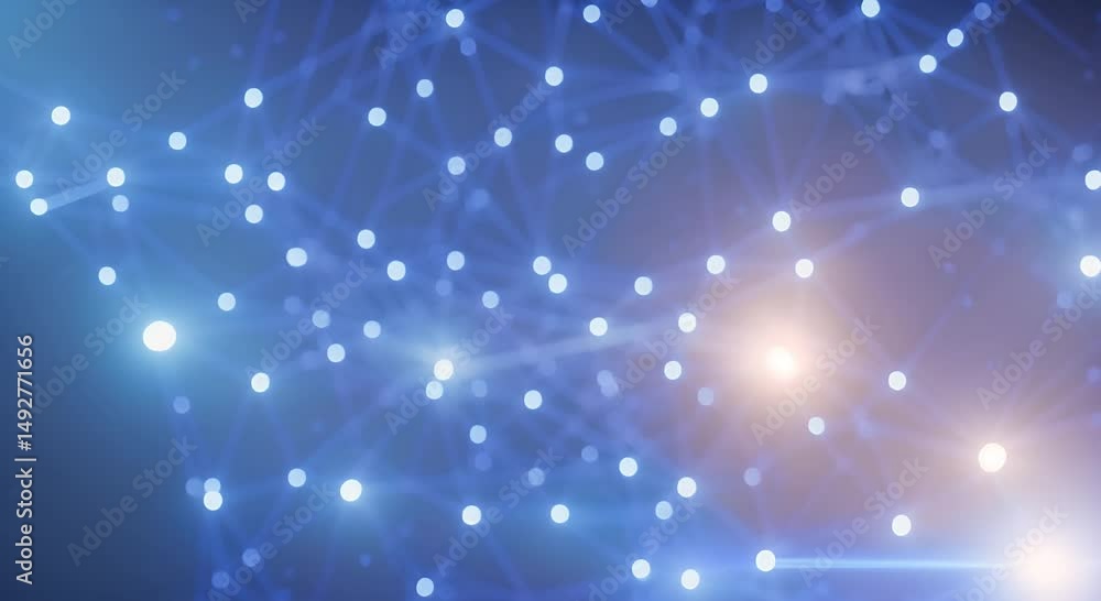 Poster abstract technology background with connecting dots and lines network concept 3d rendering an abstra