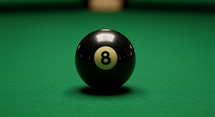Eight Ball on Green Felt: Focus on Game and Precision