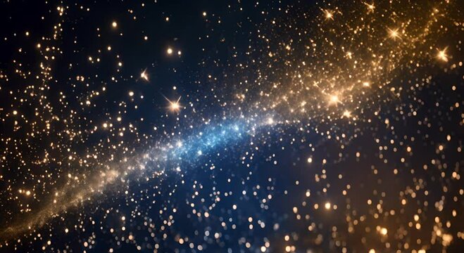 A mesmerizing Video of sparkling specks of topaz scattered across a dark night sky A sparkling constellation of shimmering specks 4K