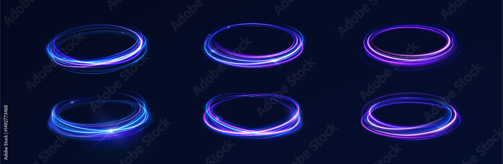 Poster glow of neon swirl and electric twirl with sparkle trail and bright light motion creating dynamic ma
