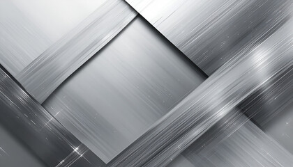 Obraz premium Geometric abstract layout with silver gradients, striped lines, and subtle grain effects—perfect for luxury-themed visuals in a minimalist monochrome palette.