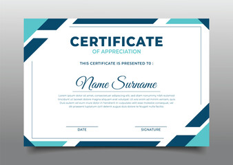 blue geometric business Certificate of appreciation template frame border premium design