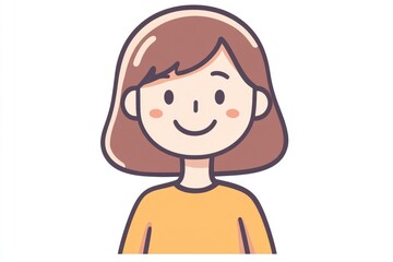 Obraz premium Simple illustration of a smiling female figure.