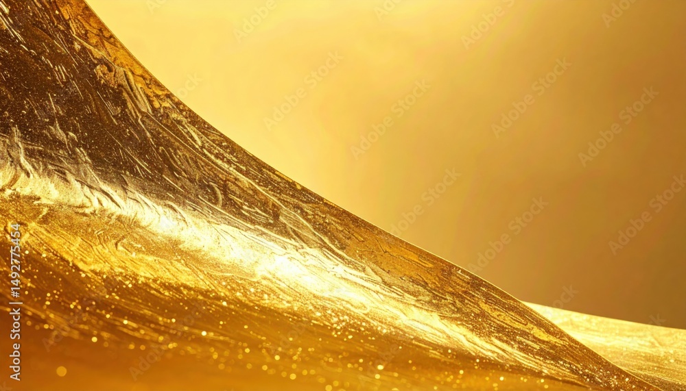 Aufkleber golden wave action ocean abstract image serene environment close-up view fluid motion concept