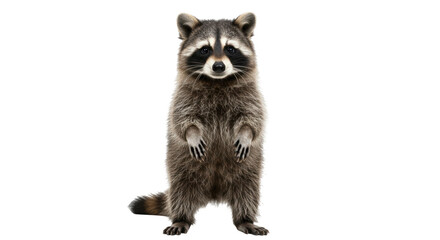 Obraz premium Standing raccoon against transparent background