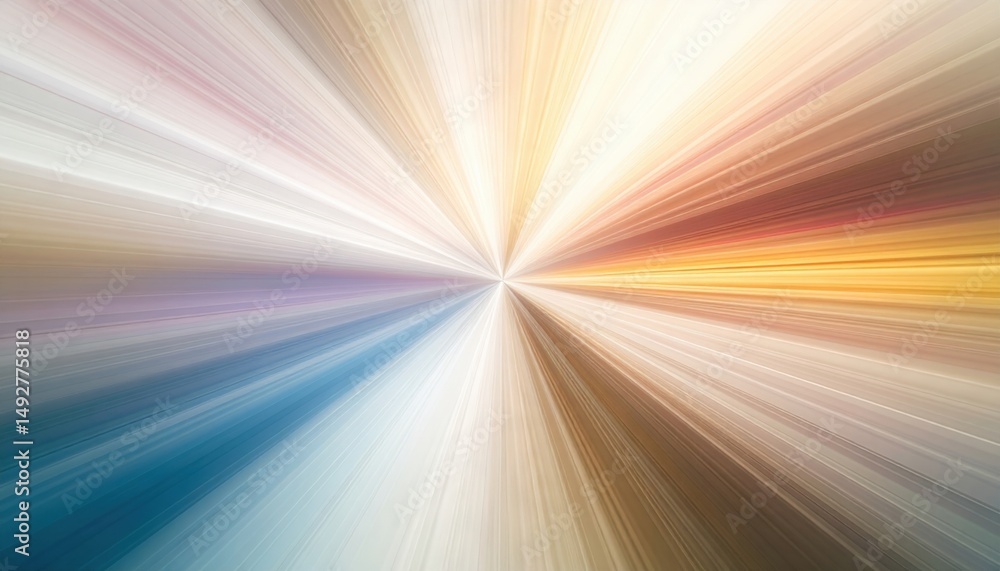 Poster dynamic light burst abstract art colorful patterns studio setting eye-level view visual impact