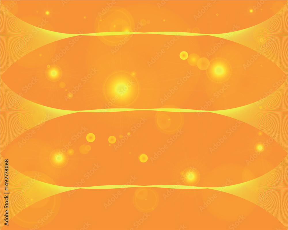 Poster abstract background with smooth yellow wavy shapes, dynamic flowing lines design for summer design