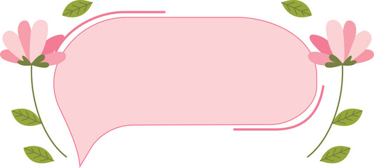 Speech bubble with beauty pink floral